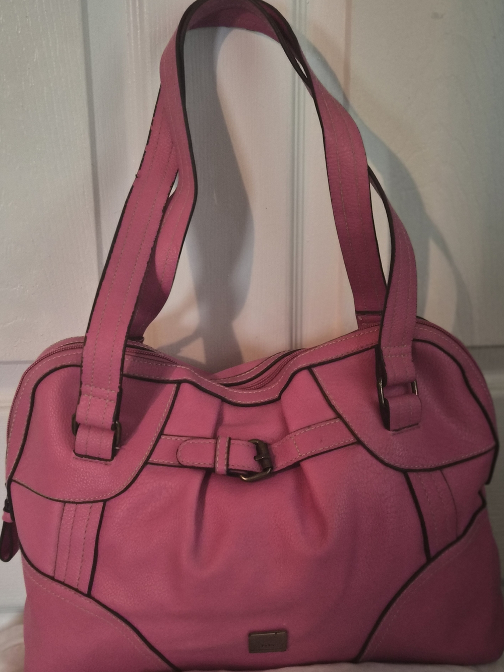 Harve Benard Pink Shoulder Bag with Buckle Detail